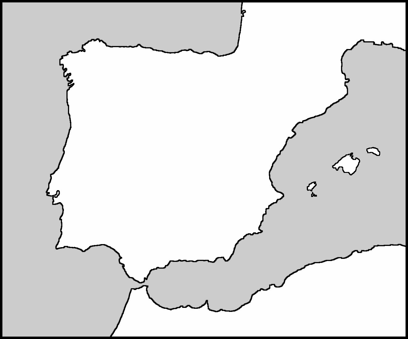 blank map spain