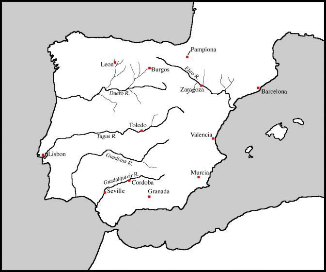 Spain Rivers Cities